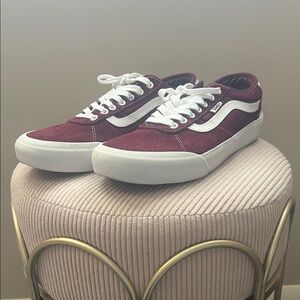 Vans women’s Maroon and White Sneakers